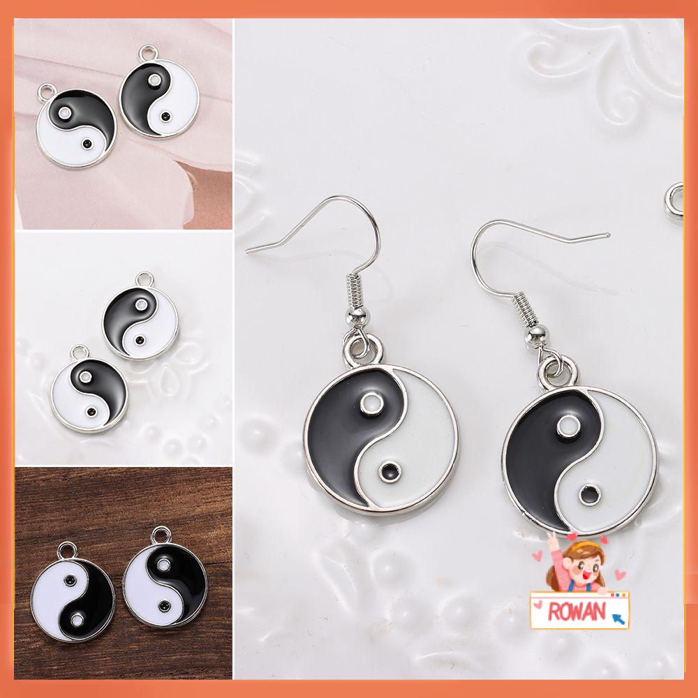 R-flower Yin Yang Pendant Fashion DIY Kalung Liontin Putih Hitam