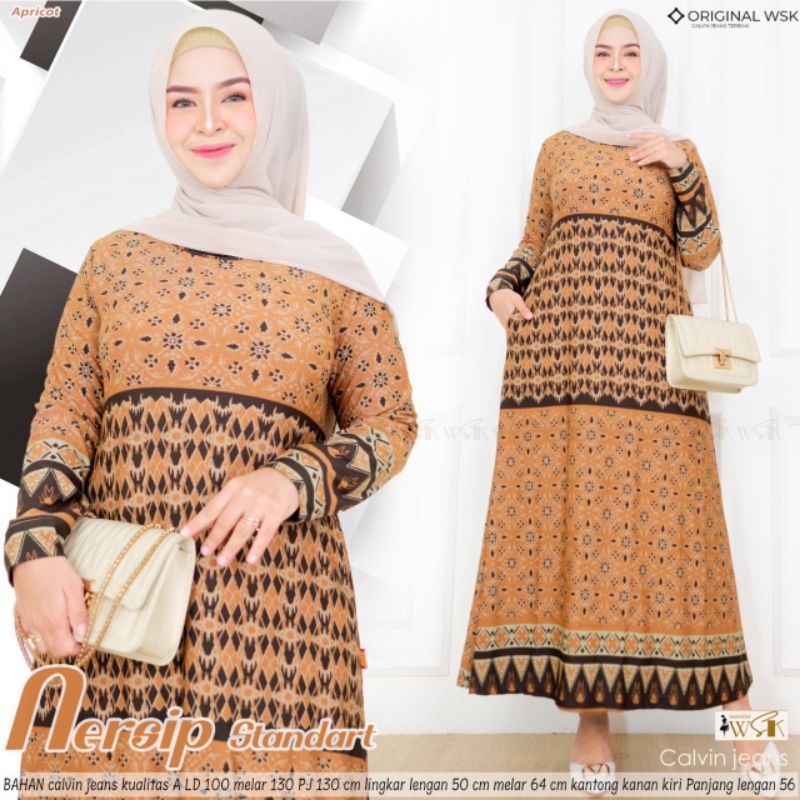 GAMIS TERBARU NERSIP STANDARD ORI WSK LD 95 MELAR SAMPAI 110 SIZE S / M CALVIN JEANS PREMIUM HQ BAHA