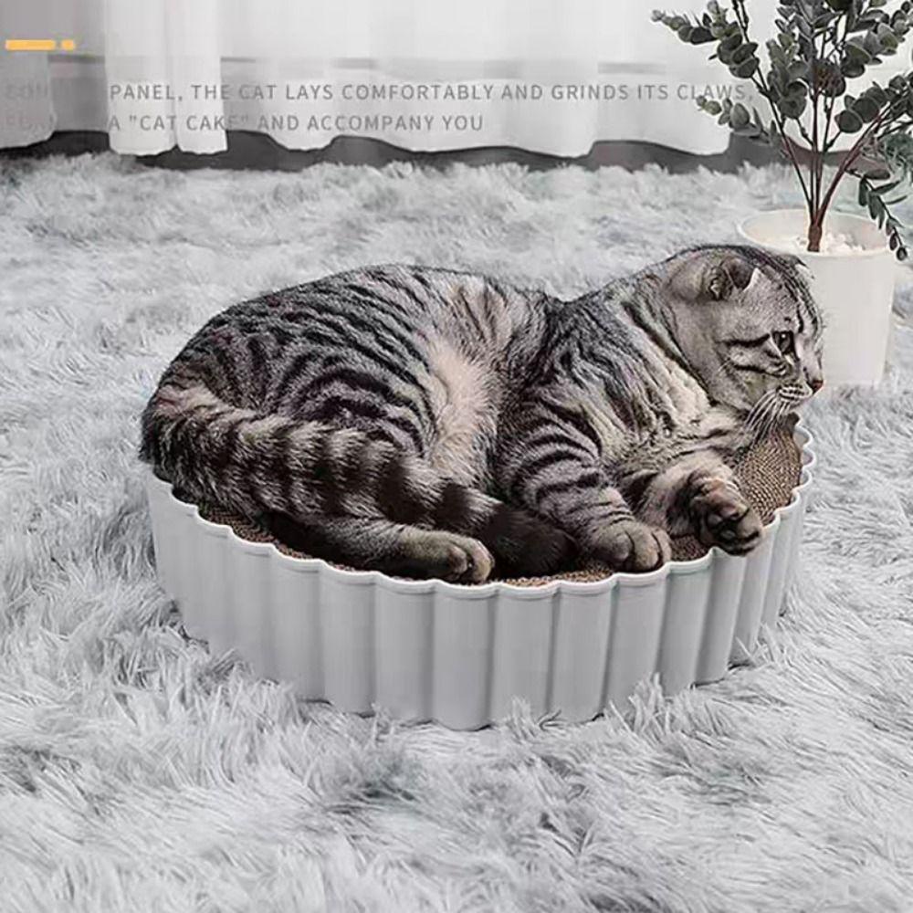 【 ELEGANT 】 Cat Scratcher Pad 1PC 32 / 39CM Corrugated Paper Interactive Bite resistance Wear-resisting Cats Scratching Board