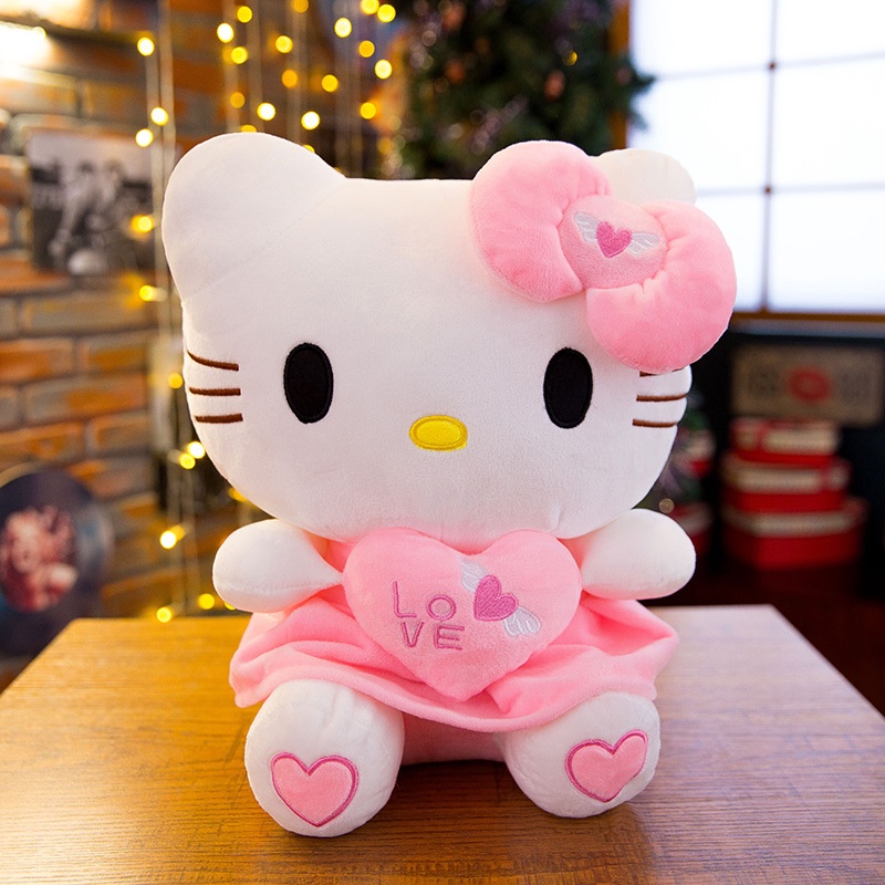 Hello Kitty Plus Boneka Sanrio Mainan Pink Kitty Kucing Kartun Anak Perempuan Hewan Mainan Mewah