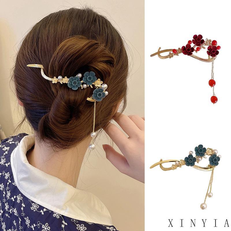 【Bayar di tempat】2023 Korea baru trendi fashion plum bunga mekar klip rambut sederhana dan elegan Perempuan Indah High-end Jepit Rambut
