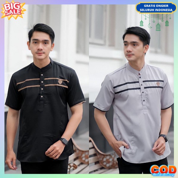 Baju Atasan Pria Lebaran Buju Bapak2 Pesta Kondangan Kemejan Cowok Casual Kemja Cwok Remaja Hem Bapa