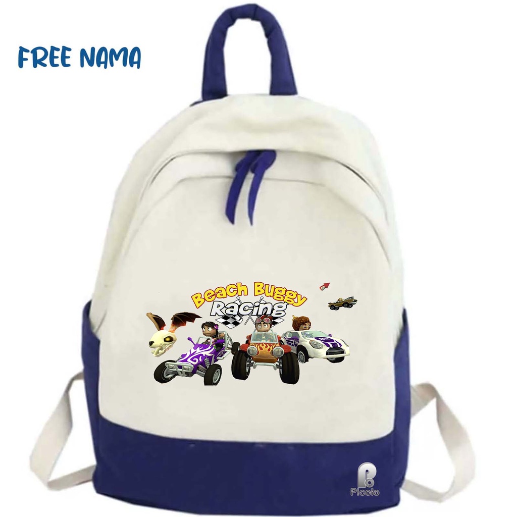 TAS RANSEL BACKPACK ANAK SEKOLAH MOTIF GAME BEACH BUGGY RACING UNISEX (FREE NAMA)
