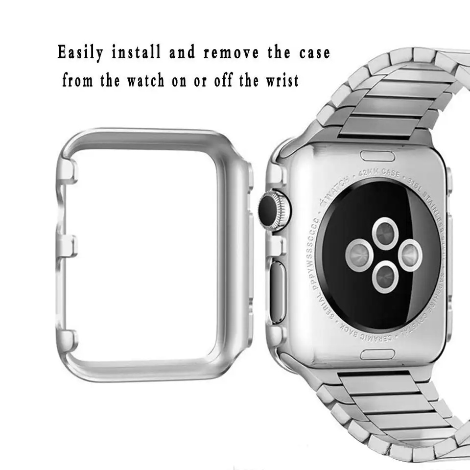 Luxury Metal Case For Apple Watch Series 1 2 3 4 5 6 7 8 9 ULTRA SE Simple Hard Case iWatch 38 40 42 44 41 45mm Thin Fit Slim