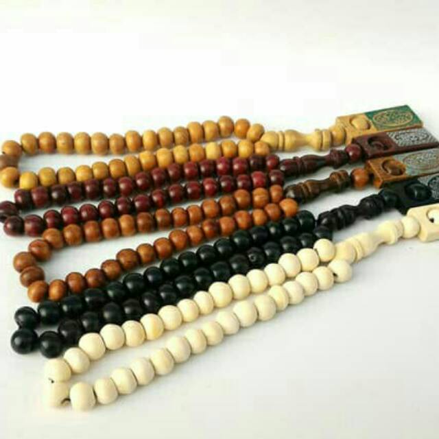 SERBI Prayer beads Tasbih Dzikir 33 beads Wood Tasbih Cotton Inch - Tasbih Kayu 33 Butir MBR116