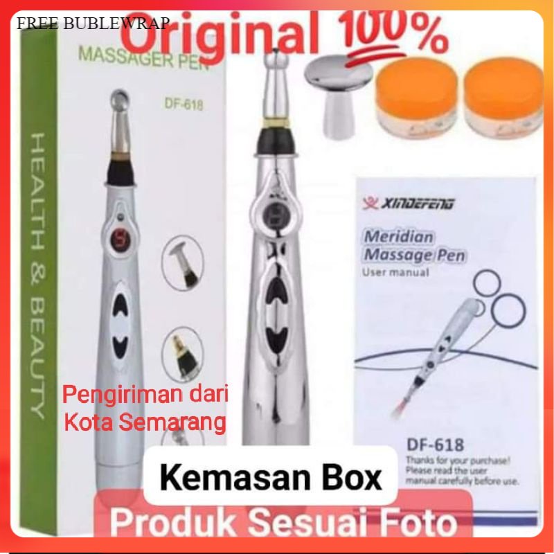 (COD)PENA AKUPUNTUR TERMURAH ORIGINAL IMPOR FULL SET GEL DAN 2 MATA Gratis BubleWarp PEN ALAT PIJAT 