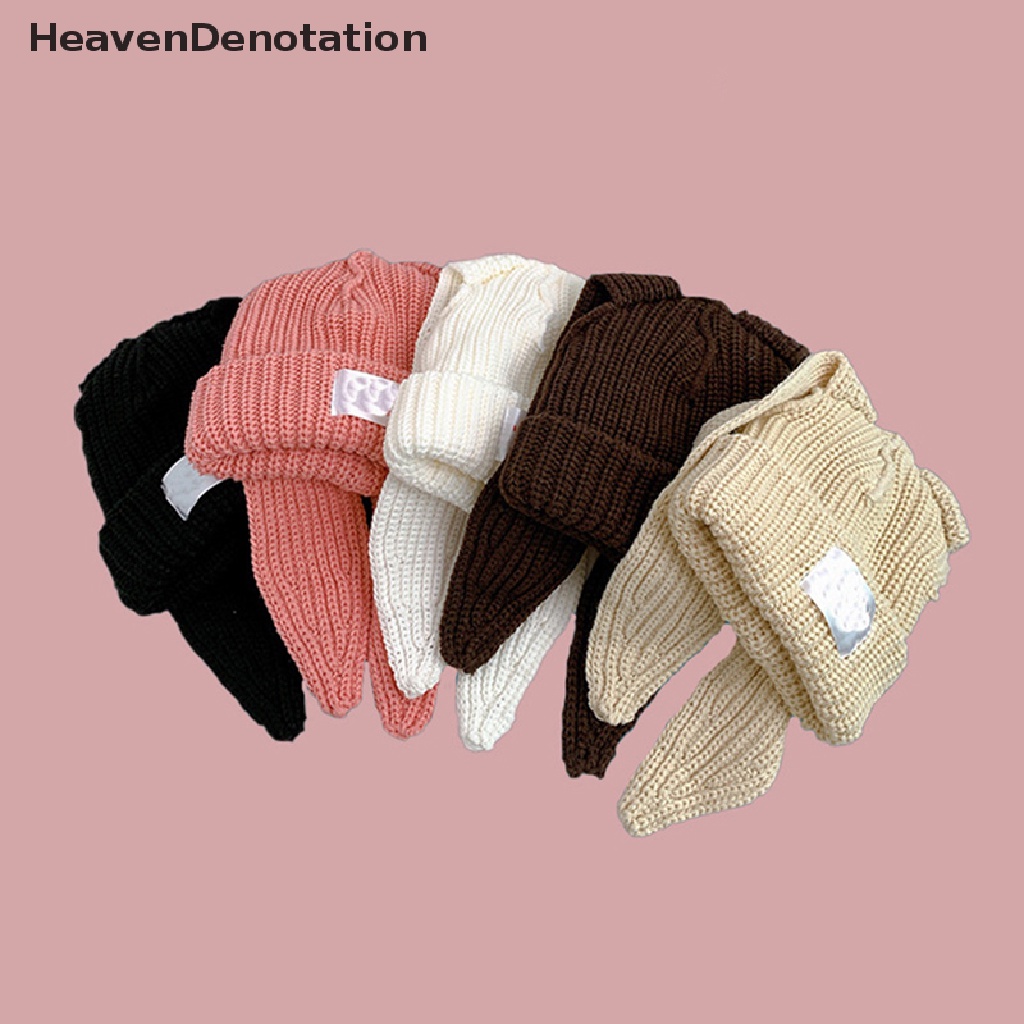 [HeavenDenotation] Kelinci Lucu Topi Telinga Panjang Topi Rajut Musim Gugur Musim Dingin Hangat Topi Rajut Topi Unisex Topi Kupluk Topi Telinga Panjang Crochet Knitted Bunny Hat HDV