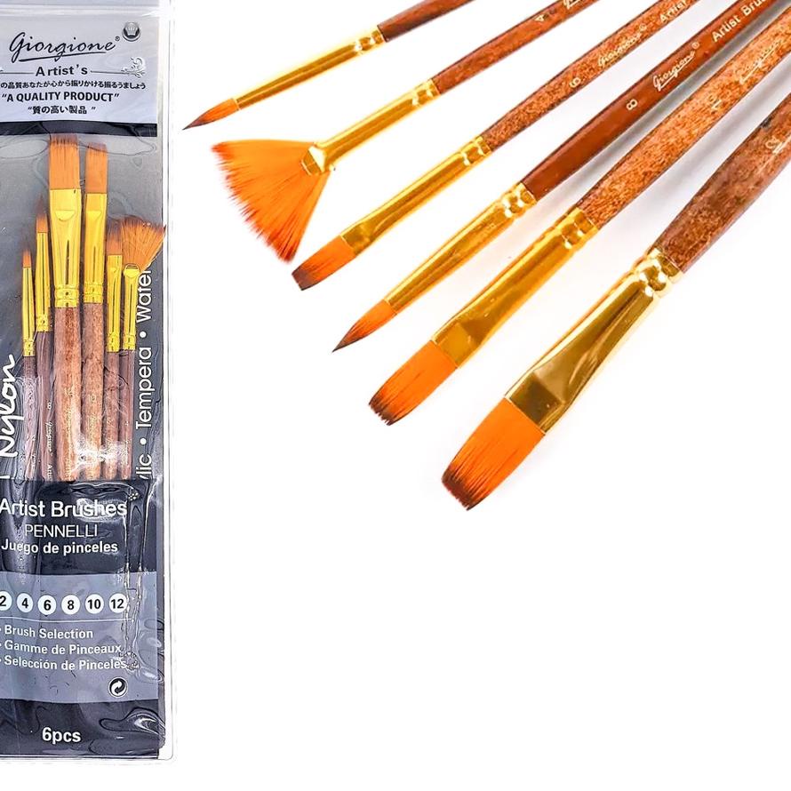 

Discount⚡️-Giorgione Brush Set 6 G-6030H / Kuas Lukis Set 6