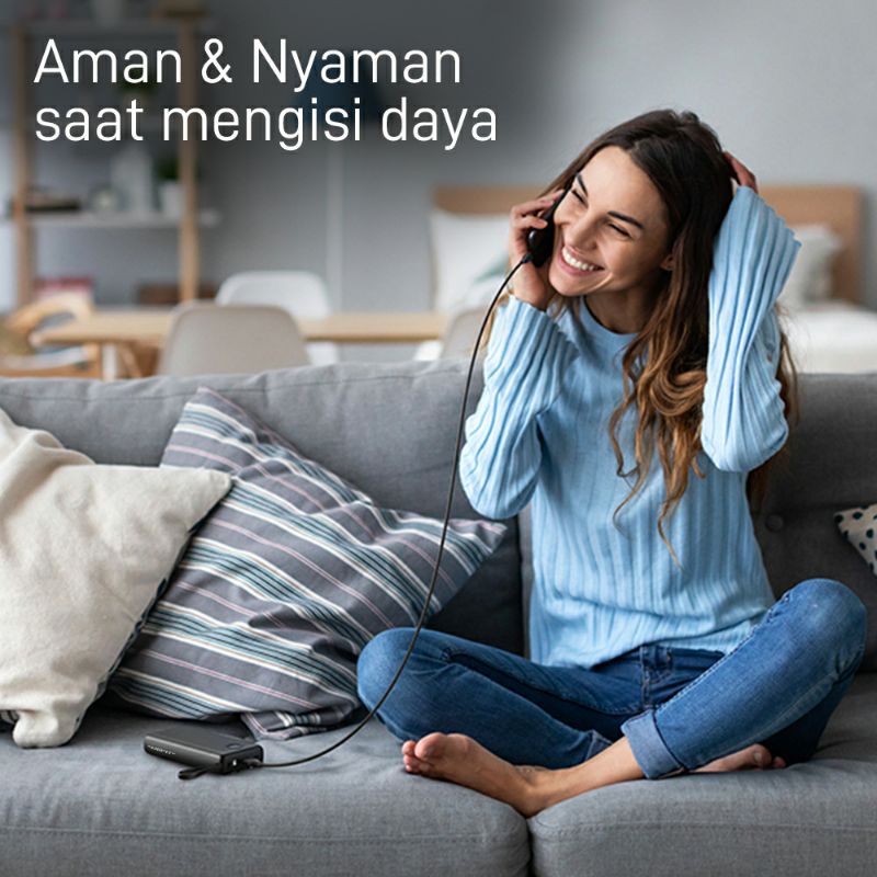 Powerbank MOFIT M26 20000mAh / M19 10000 mAh Build in Cable + Fast Charge 2.4A Real Capacity 10.000 20.000 mAh