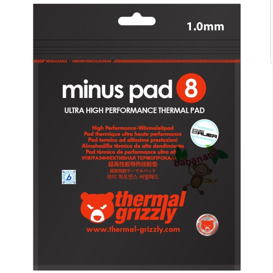 Grizzly minuspad 120 x 20 x 1mm thermal pad vram ram memory