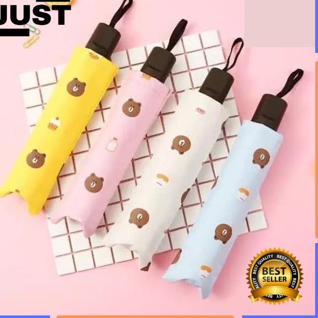 ❀ JUST Payung Lipat Anak Perempuan Dan Laki Laki Karakter Beruang Lucu Mini Anti Sinar UV Matahari U