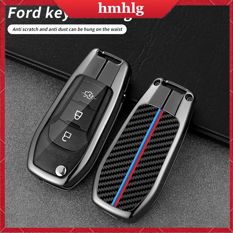 [Tersedia] Ford Ranger zinc alloycarbon fibercar key case Rumah Kunci remote control Gantungan Kunci Saku Klip Cocokforfordranger Ecoport Focus everest escape