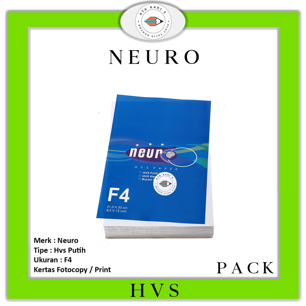 

NEURO - Kertas Fotokopi Putih Ukuran F4 - Pack