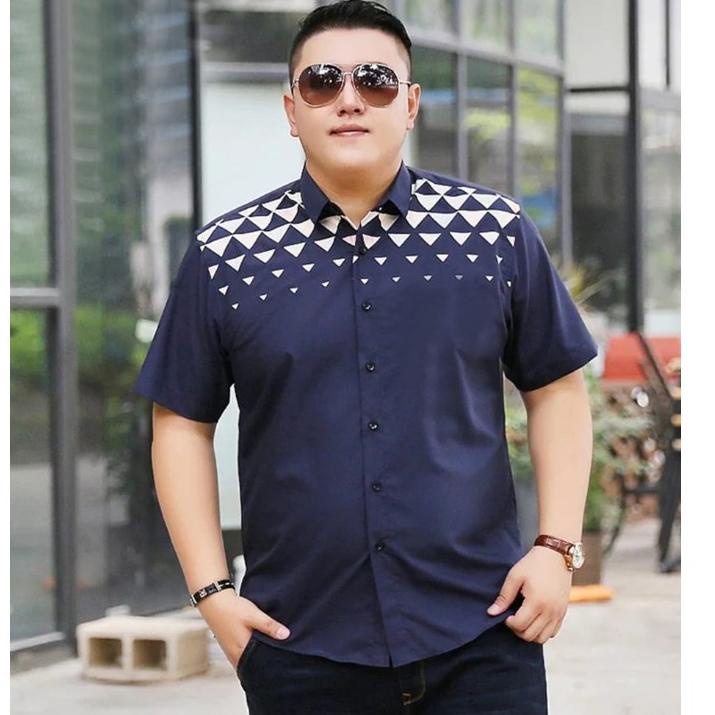 STOK TERBATAS HipNop HEM JUMBO KEMEJA PRIA LENGAN PENDEK BIG SIZE POLOS HITAM PUTIH ATASAN PRIA JUMB