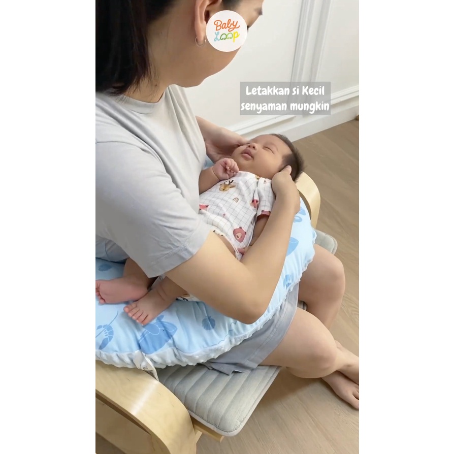 Baby Loop Nursing Pillow - Bantal Menyusui Multifungsi Silicone Pillow Tummy Time Tadahan Donat Empuk Minky
