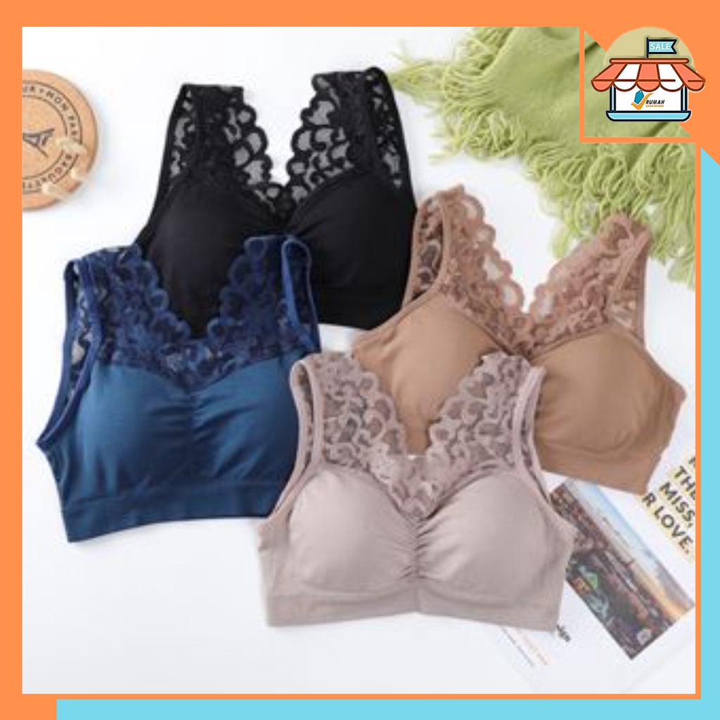 RSB BR191 Bra bh Wanita Tanpa Kawat Bahan Halus Pakaian Dalam bralete Elastis Sexy dgn Busa