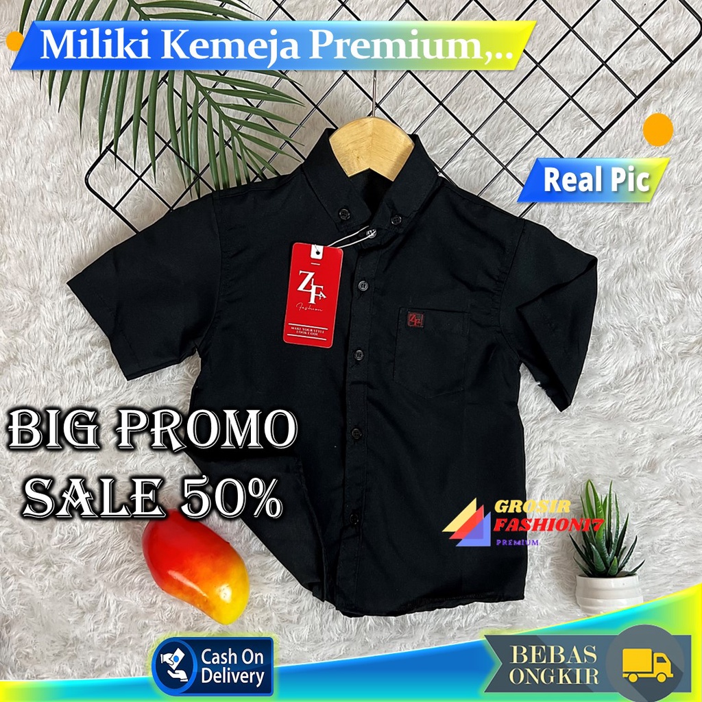 BAJU HEM KEMEJA KAMEJA HITAM ANAK LAKI LAKI COWOK COWO TANGGUNG ATASAN ANAK KIDS UMUR 9 10 11 12 13 
