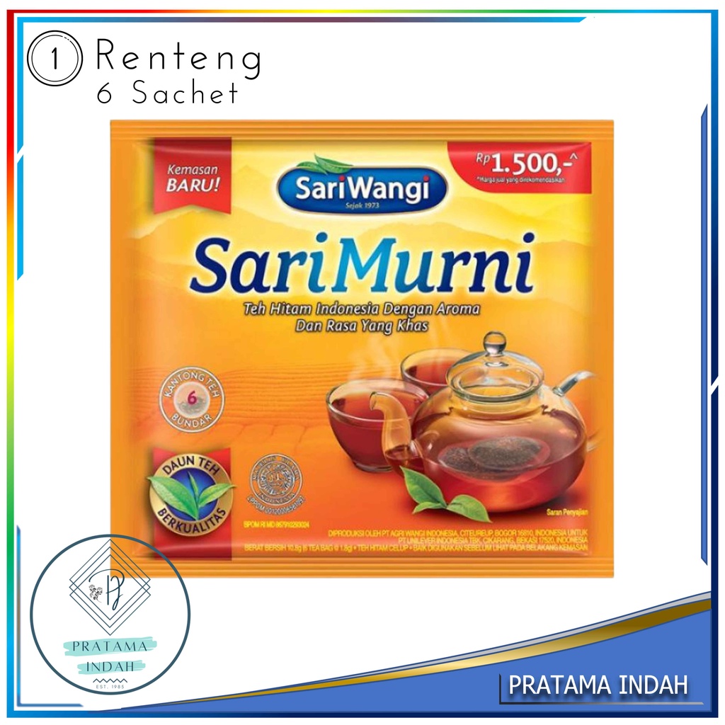 

TEH CELUP SARI MURNI TEH KANTONG BUNDAR [1.8 g/ 5 pcs] HARGA 6 SACHET