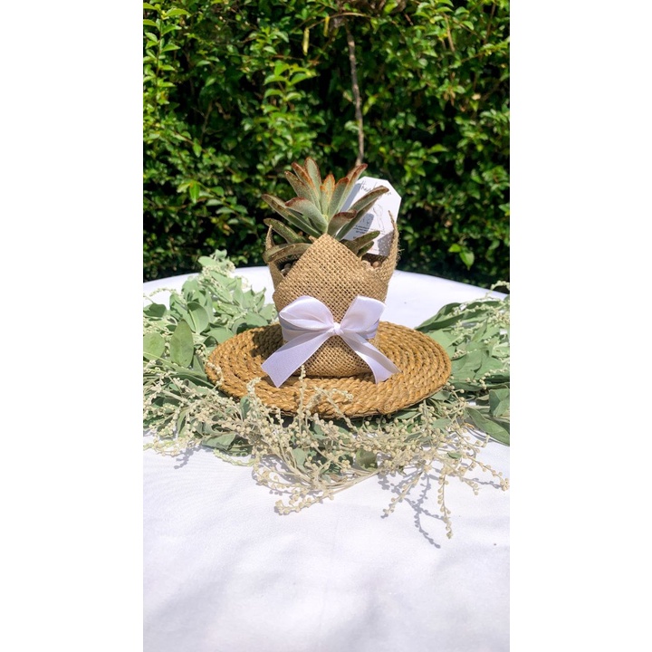 [HANYA PACKAGINGNYA] BURLAP UNTUK Souvenir Kaktus &amp; Sukulen Hias Mini D-8 cm dan 5cm