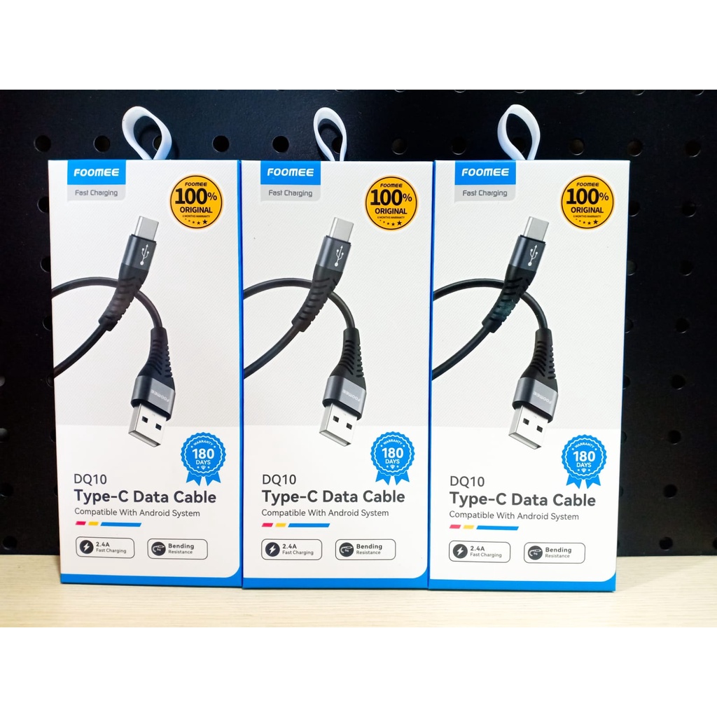 Kabel Type C FOOMEE DQ10 Kabel Data Type C Fast Charging 100CM