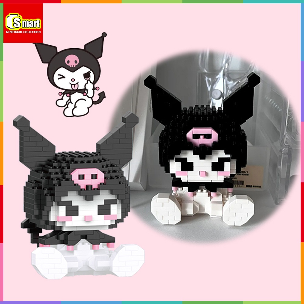 Sanrio Kuromi Partikel Kecil Blok Bangunan Karakter Kartun Lucu My Melody Anak Rakitan Mainan Hello Kitty Anak Perempuan Hadiah