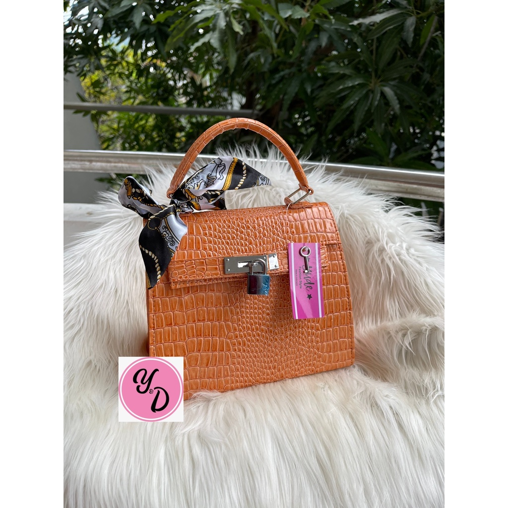 TAS SELEMPANG WANITA YUDE CROCO KILAT // TAS FASHION TERBARU FREE GEMBOK &amp; SYAL UK 20X16 CM