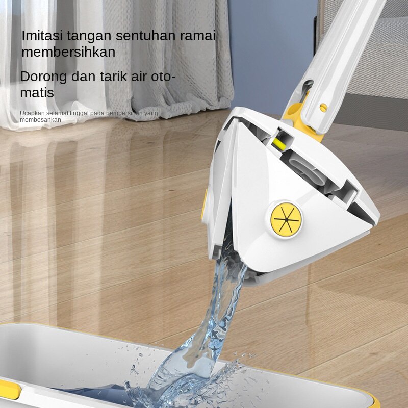【COD】Putar Lantai Segitiga / Artifak Pembersihan Mop /Microfiber Triangle Mop / MOP Squeeze Otomatis / Sikat Pembersih Jahitan kamar Mandi / Segitiga Microfiber Mop