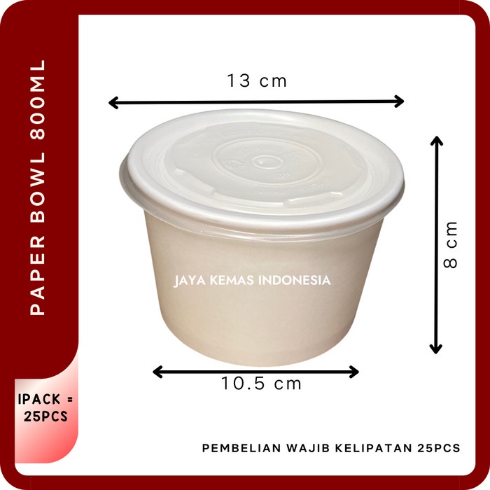 [Cup Bento] Paper Bowl 360Ml /500Ml /650Ml /800Ml /Rice Bowl /Tempat Nasi/Bowl+Lid [Pc]