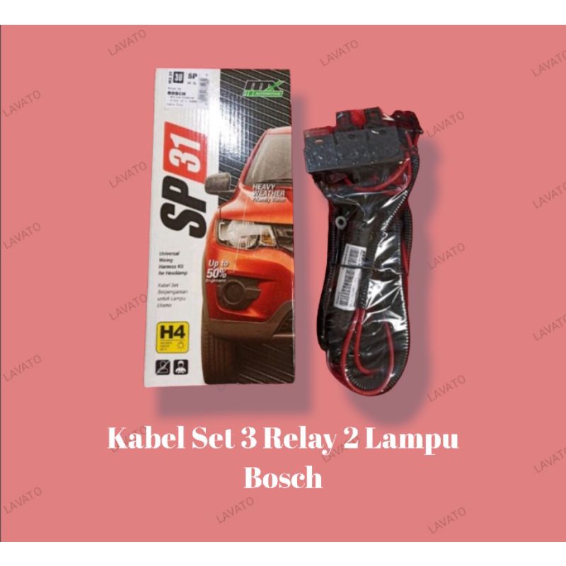 Kabel Set 3 Relay 2 Lampu Bosch