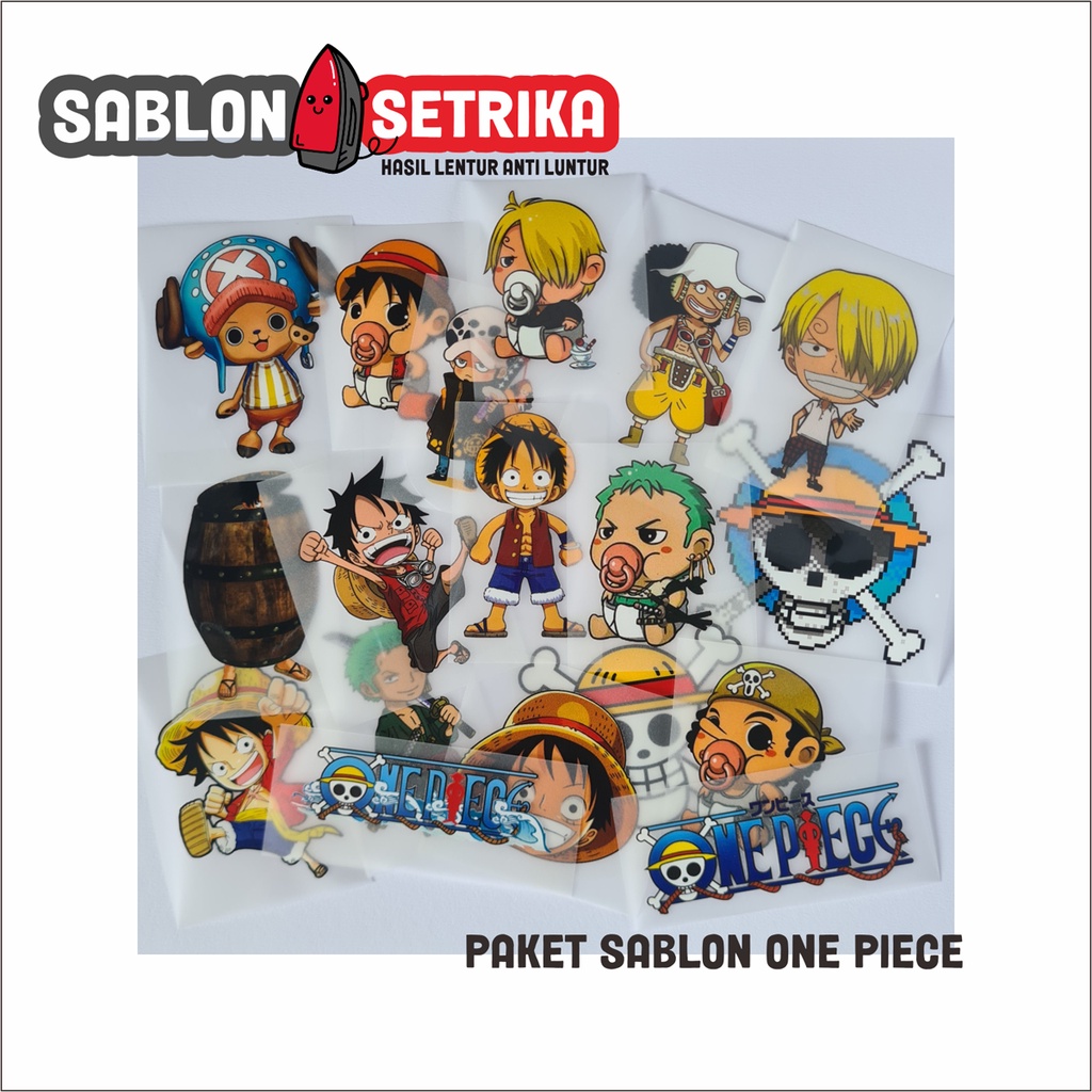 Stiker Sablon Gosok/ Sablon Setrika Gambar Anime Paket isi Banyak