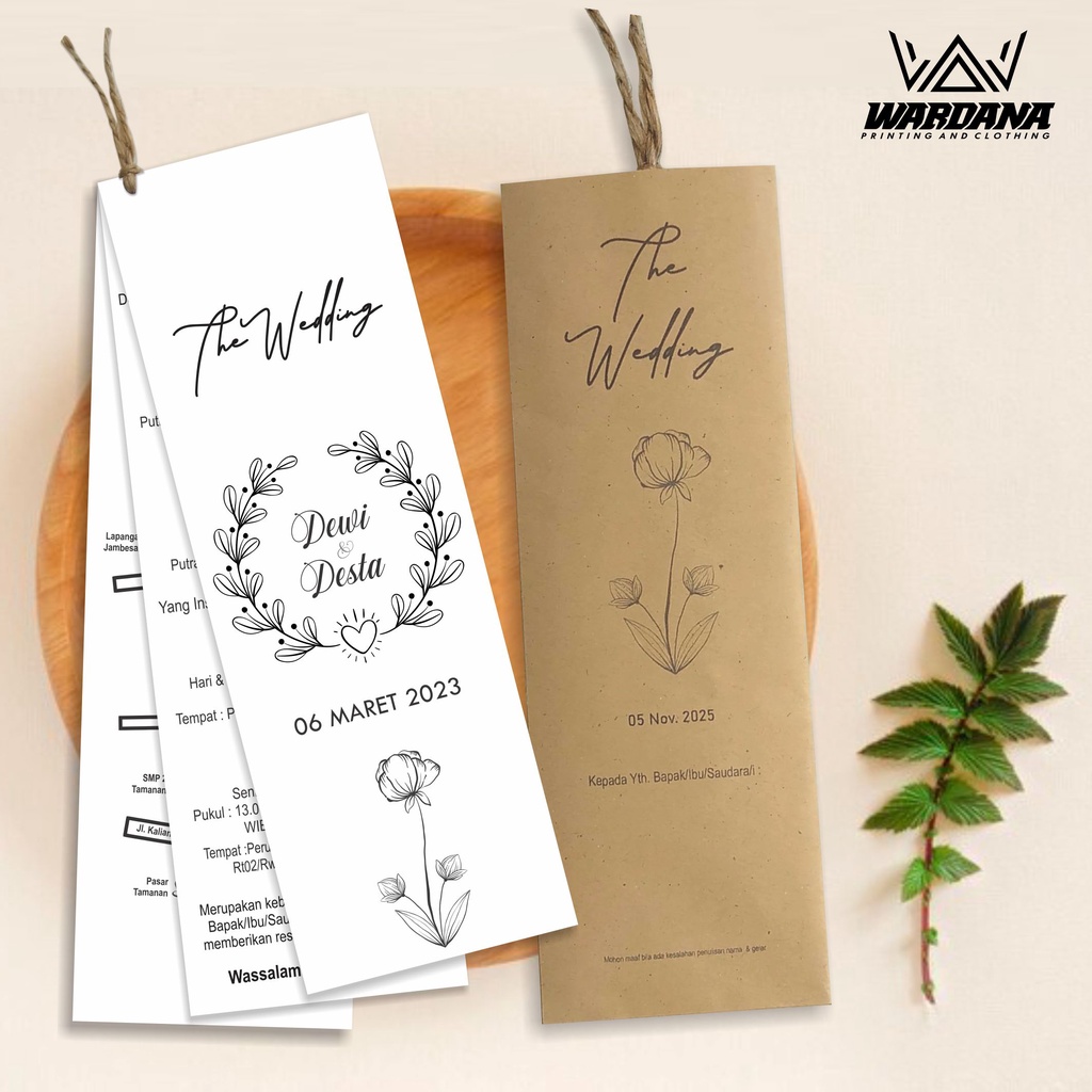 Undangan Pernikahan | Undangan Rustic | Vintage Motif | Vintage Tali Sabuk Simple [R01]