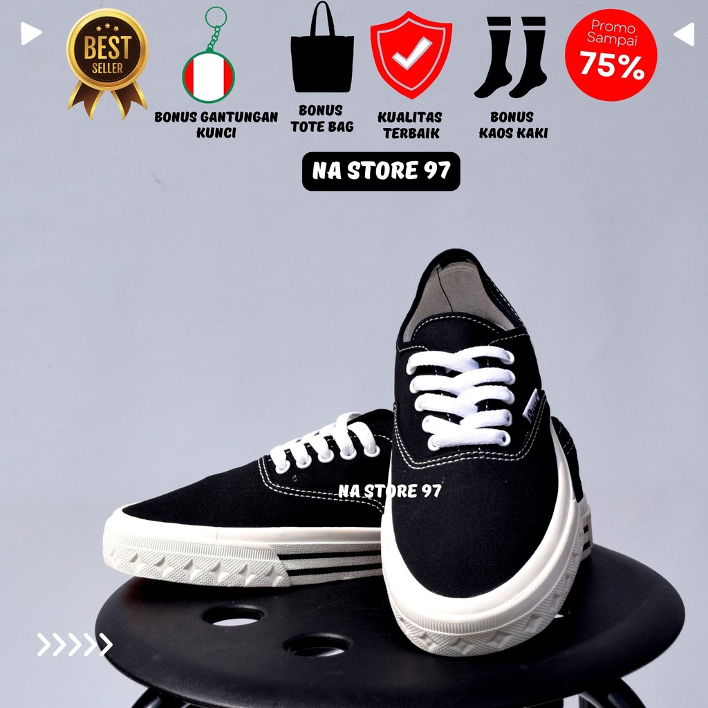 SEPATU AKNA PAVO OTINTEK BLACK WHITE