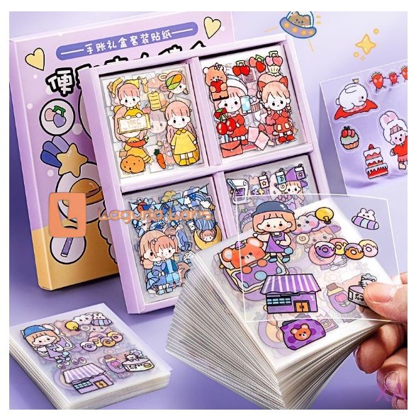 

STICKER MOMO WATERPROOF ISI 100 LEMBAR PER BOX MURAH STIKER LUCU KARAKTER KOREA