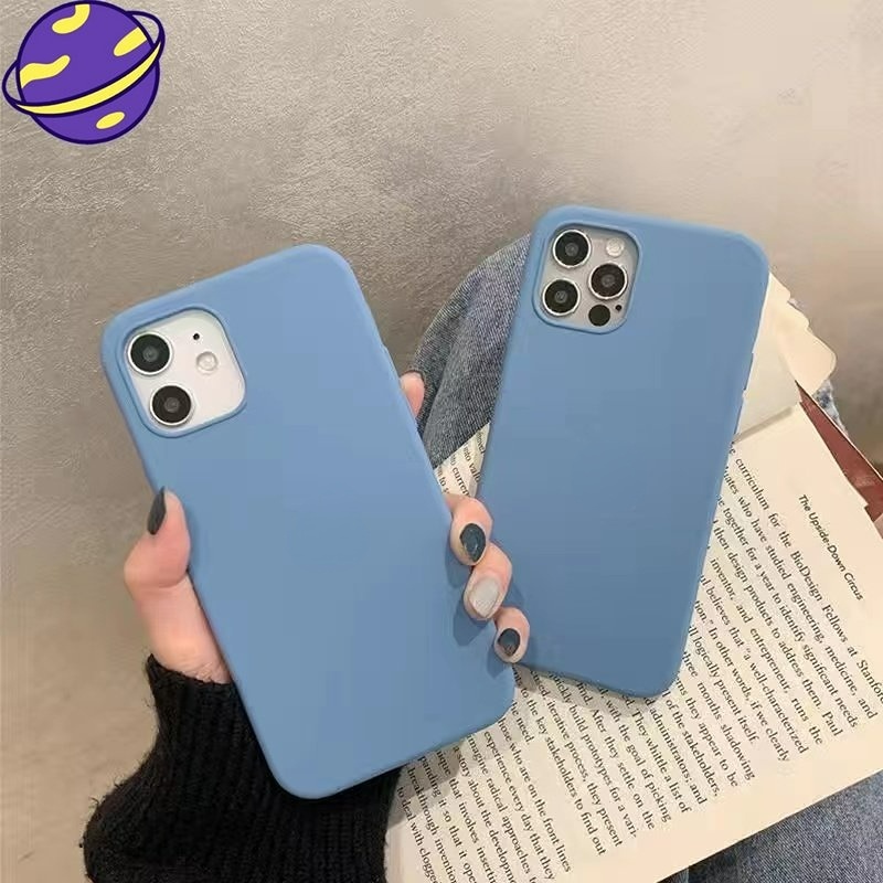 IPHONE Dengan Lo-go Blackcurrant Casing Ponsel Silikon Untuk Iphone14 12 13 11 Pro X/xs Max Anti Jatuh Lembut Penutup Belakang Xr 14Plus Casing