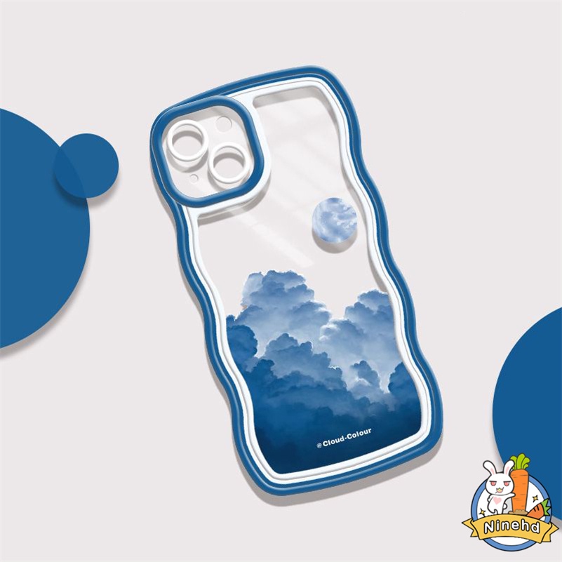 Kompatibel Untuk Samsung A14 A04s A04e A04 A03s A03 A13 A12 A22 A32 A33 A54 A53 A73 A23 M23 A52s A52 A72 A71 A51 A31 A02s A21s A34 A50 A50s A30s A30 A20 A11 A10 S20 S21 FE S22 Ultra Awan Warna-Warni Wavy Edge Shockproof Phone Case