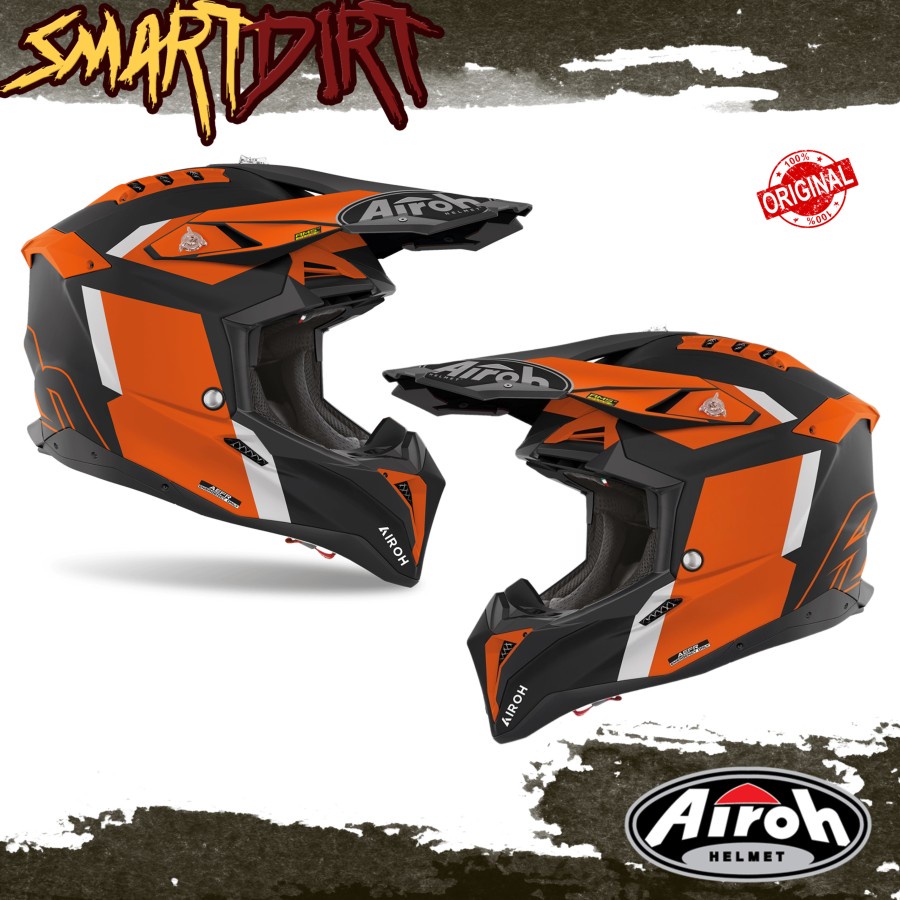 HELM TRAIL AIROH AVIATOR 3 GLORY ORANGE 2023 HELM CROSS AROH SUPERMOTO