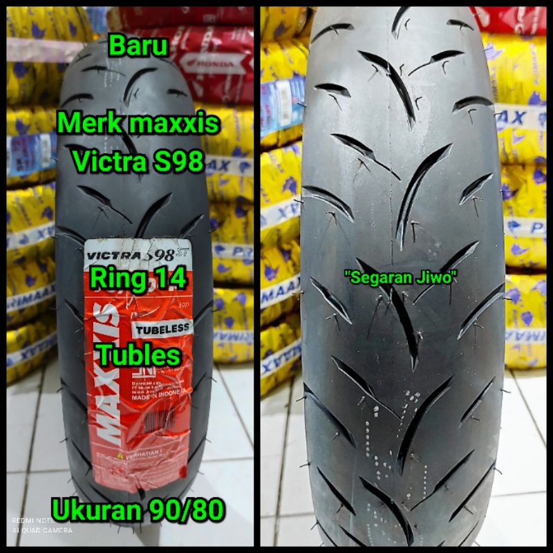 Ban Tubles motor matic ring 14 Ukuran 90/80 merk maxxis victra S98 Ban depan Honda Vario 150