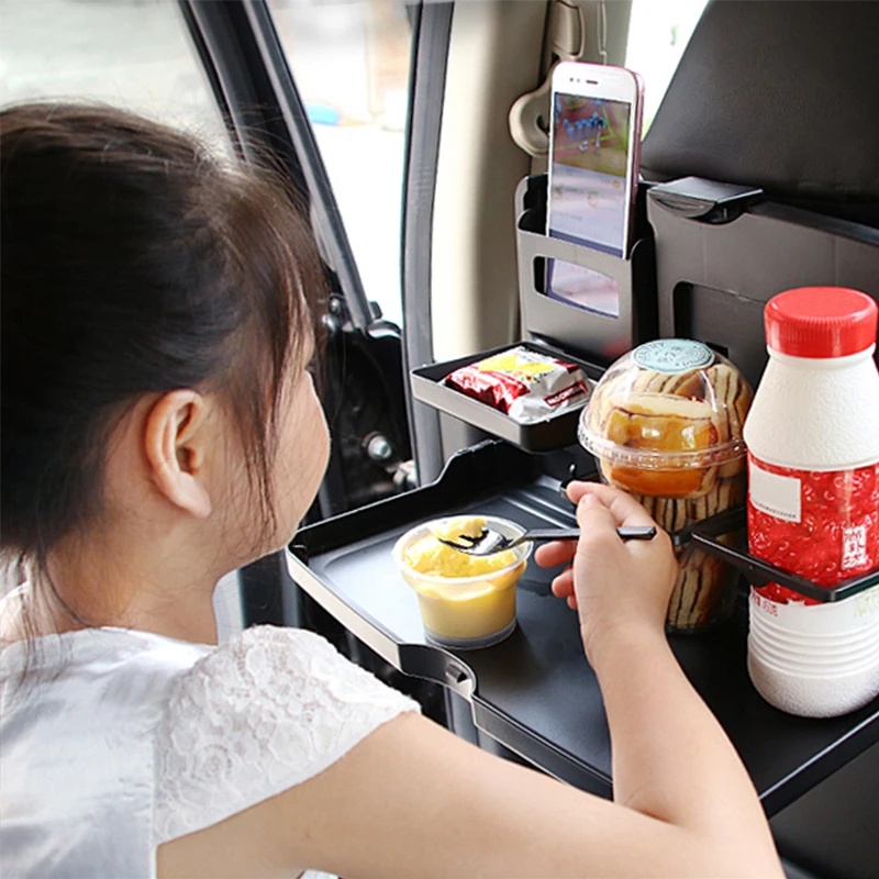 1pcs Cangkir Air Minuman Rak Organizer Kursi Belakang Food Tray Piring Makan Multi Plate Foldable Rear Seat Tray Universal Aksesoris Interior Mobil