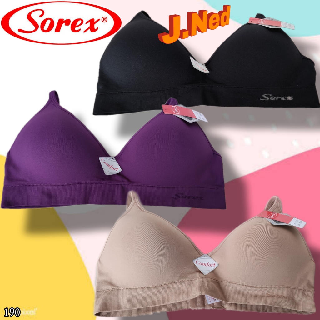 J190 BRA SOREX BUSA TANPA KAWAT BH/BRA SOREX BRA WANITA SOREX  CUP B SIZE 34-40