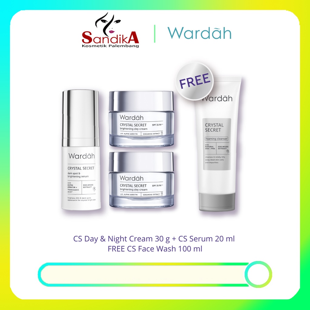 Paket Wardah Crystal Secret Bundle 3 Pcs+Free Product