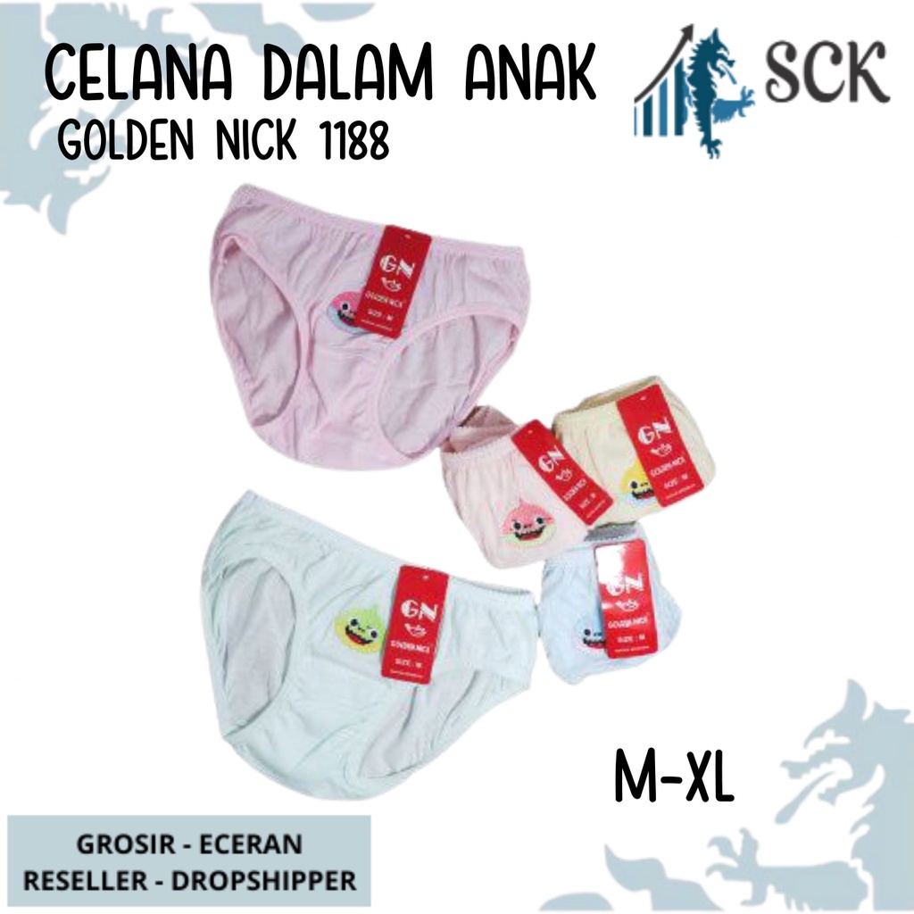 [ISI 3] CD GOLDEN NICK Kids 1188 / Celana Dalam Warna Muda Bahan Katun Halus / Pakaian Dalam Anak Cewek Polos - sckmenwear GROSIR