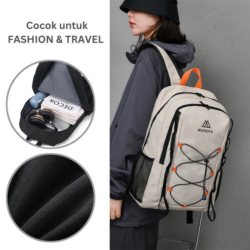 Highland Tas Punggung Pria Wanita Unisex Tas Ransel Fashion Korea Multifungsi TR309