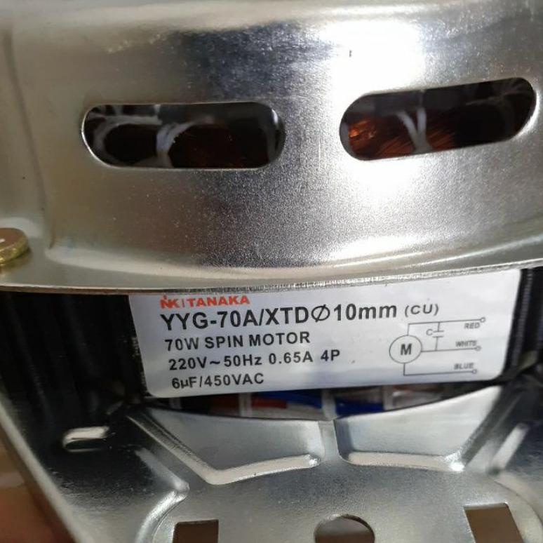 dinamo spin pengering mesin cuci 2tabun yyg-70a as10mm 70watt original tembaga rt3