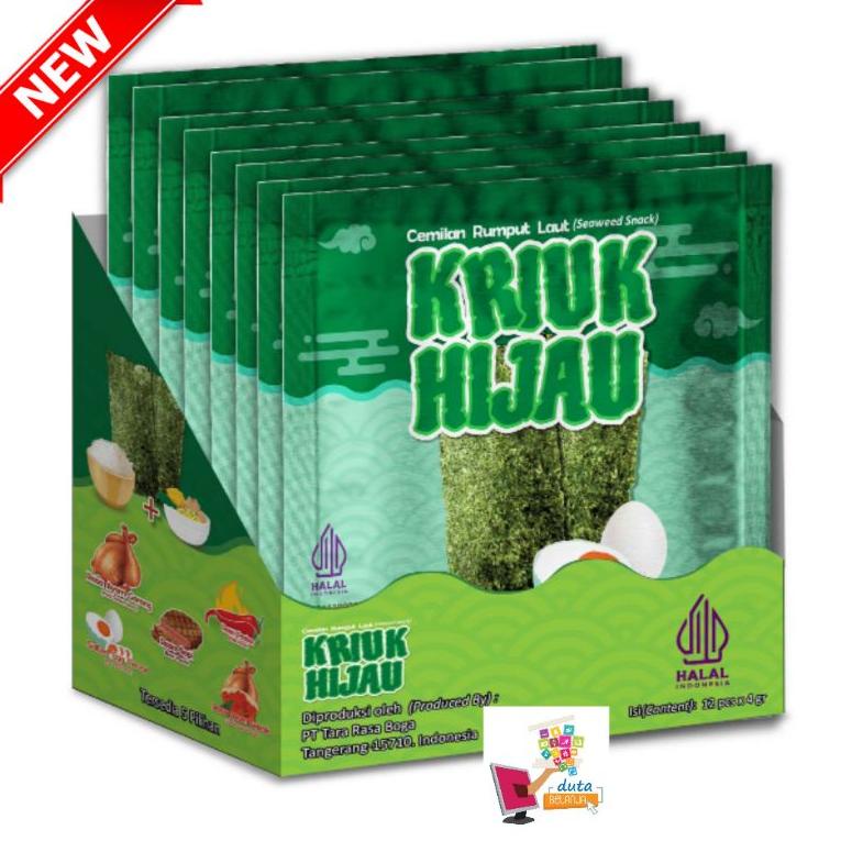 

HOT PRODUCTS Rumput Laut KRIUK HIJAU Halal | 1 box | 12 pcs Top Seller