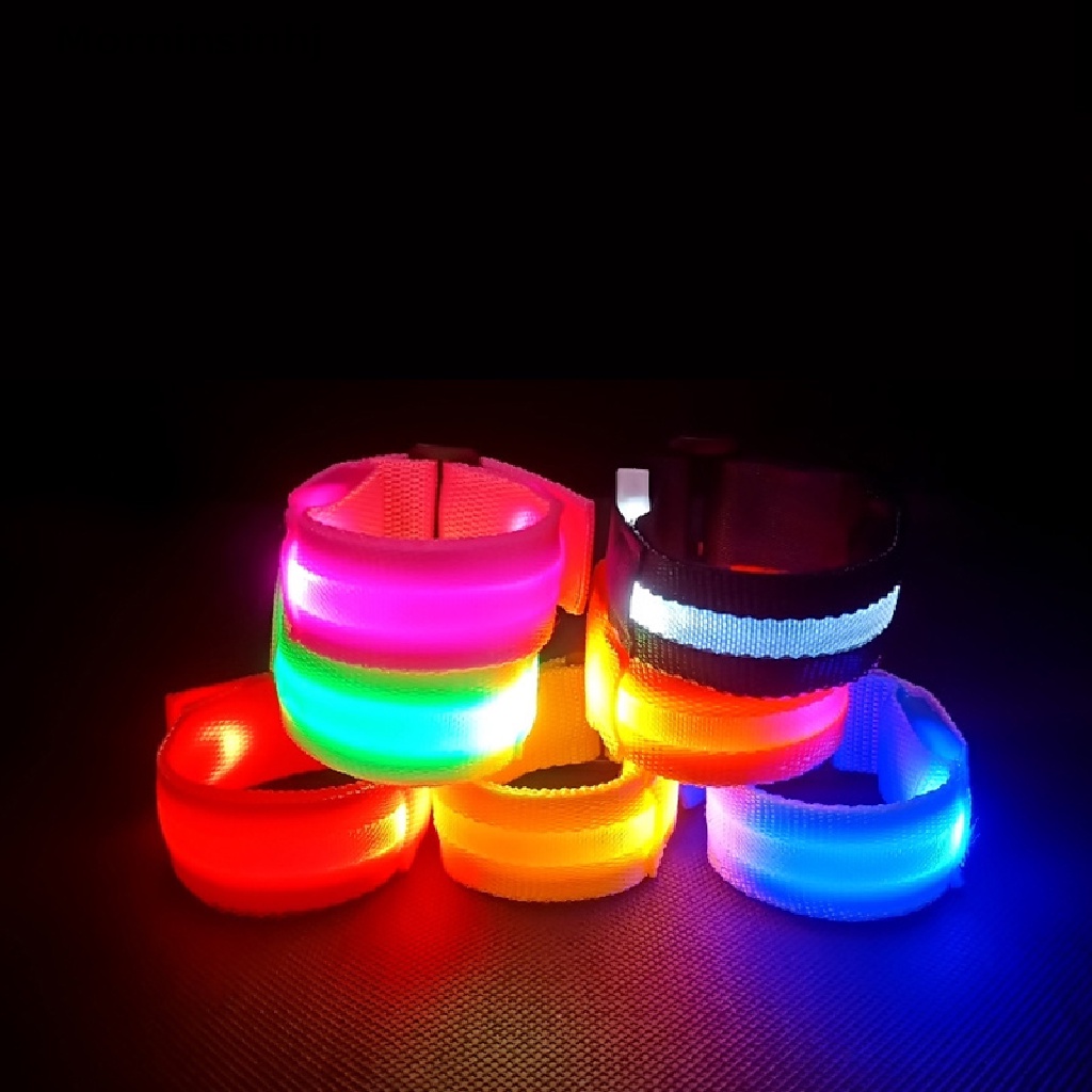 Mornin Lampu LED emitg Gelang Hiburan Ceria Alat Peraga Lari Malam Bercahaya Gelang Fluorescence Props Gelang Lari Malam Untuk Konser Festival Pesta Olahraga Nigh