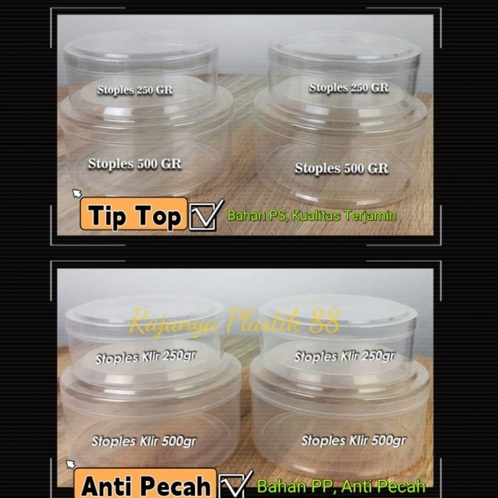Toples Nastar Bulat 250gram 500gram Stoples TipTop / toples kue Kering
