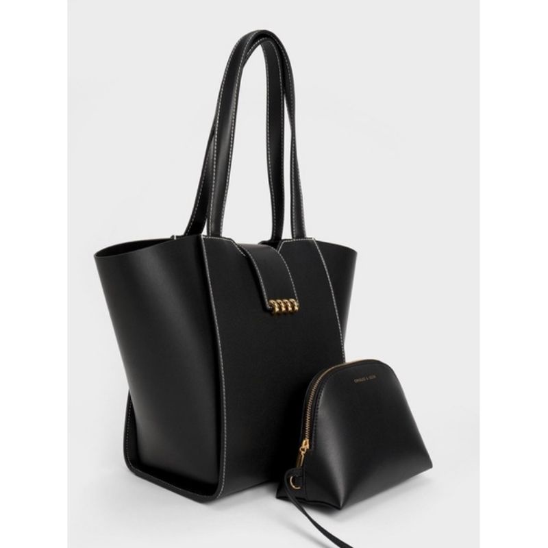 by_bag CK 7099 osiris metallic accent trapeze tote