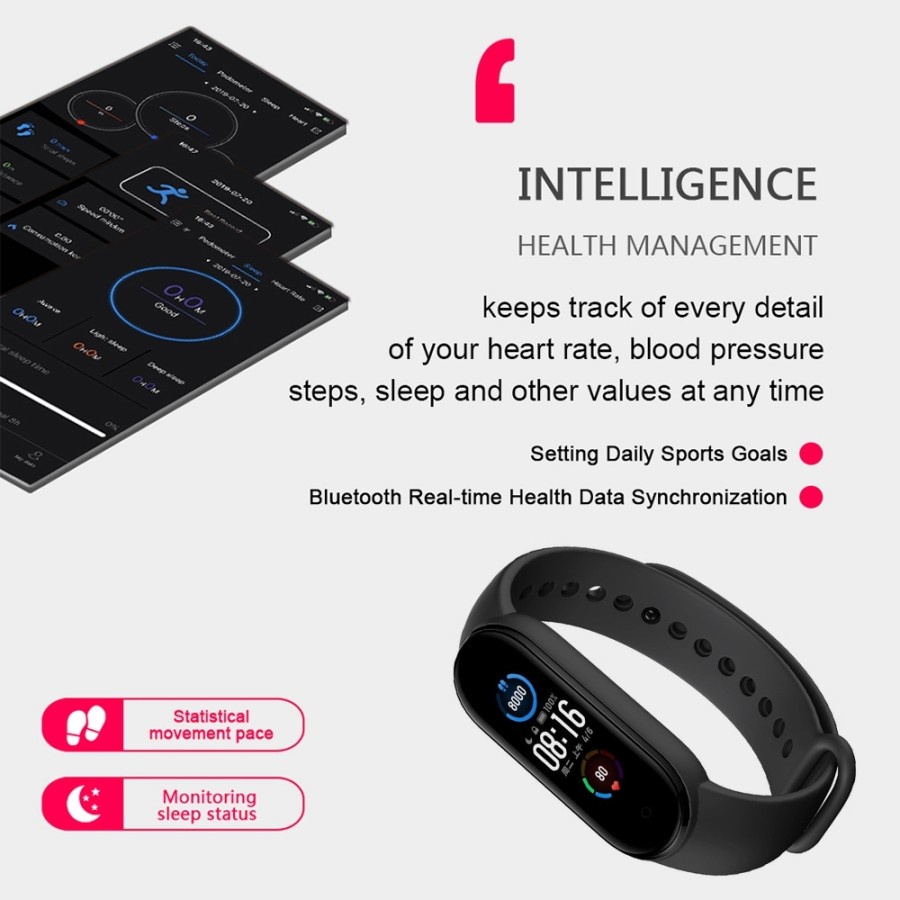 Smartwatch M5 Smartband M5 Jam Tangan Olahraga Fitness Tracker Sport murah