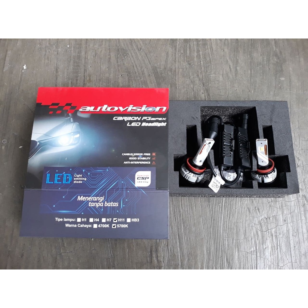 LED CARBON P3 H11 68W 5700K AUTOVISION