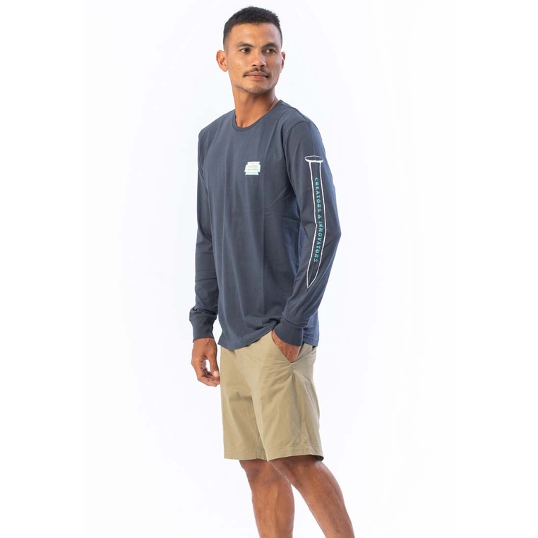VISSLA-CREATORS RAZORBLADE ECO LS PKT TEE-ATASAN PRIA LENGAN PANJANG-BAJU KAOS